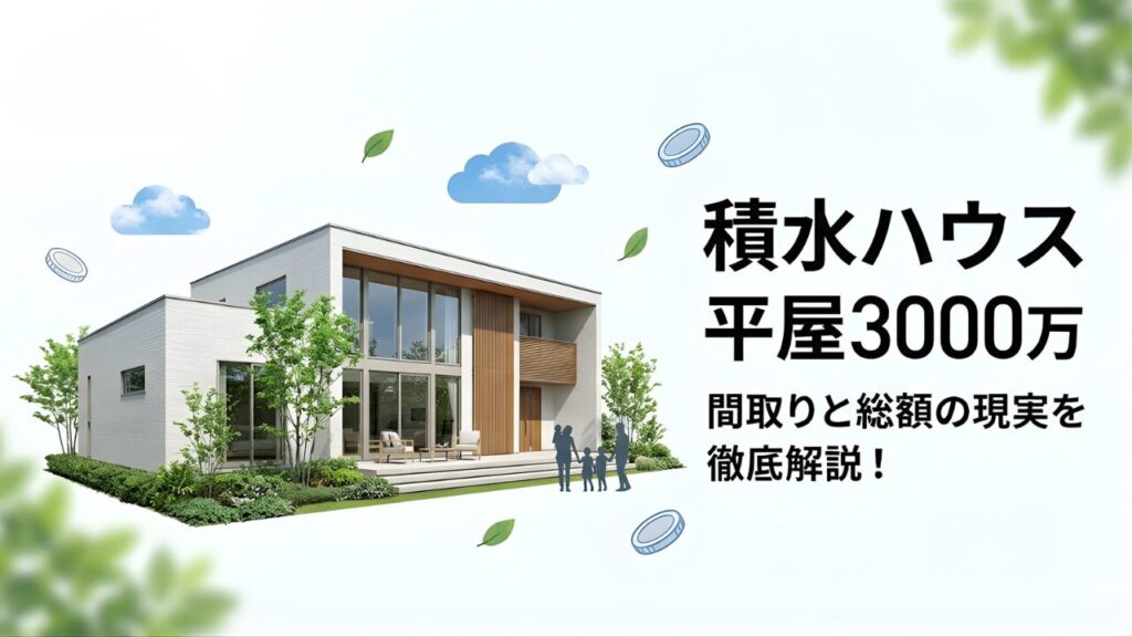 積水ハウスの平屋を3000万で建てる！間取りや総額の現実